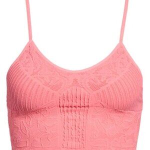 Free People Intimately - CHLOE SEAMLESS CROP CAMISOLE IN STRAWBERRY PINK - Small